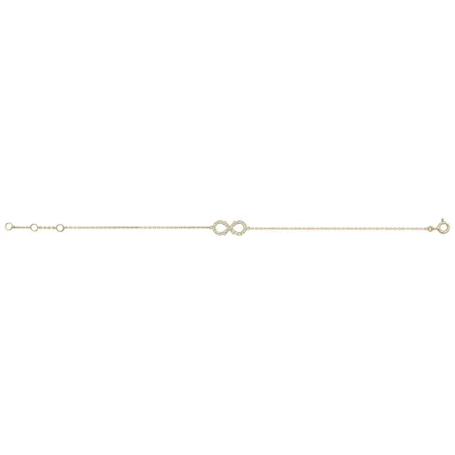 9ct Gold Ladies' 7.25 In Cz Infinity Bracelet 0.8g